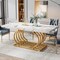 Tribesigns Dining Table 63 Inch Faux Marble Wood Kitchen Table For 6-8 People
